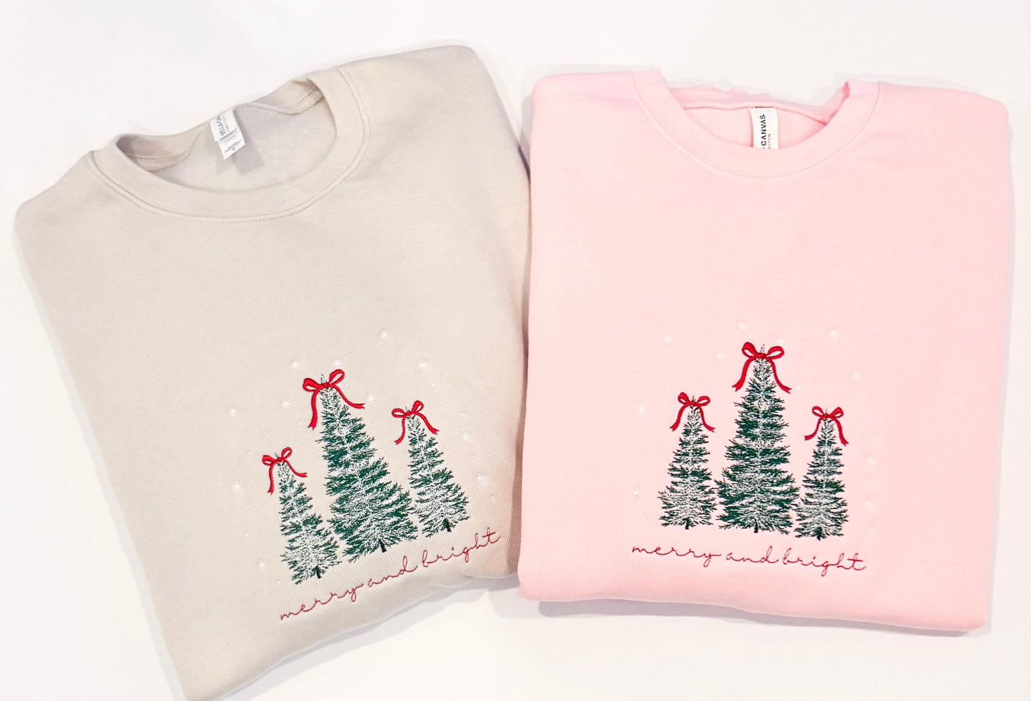 Merry & Bright Embroidered ADULT SWEATSHIRT