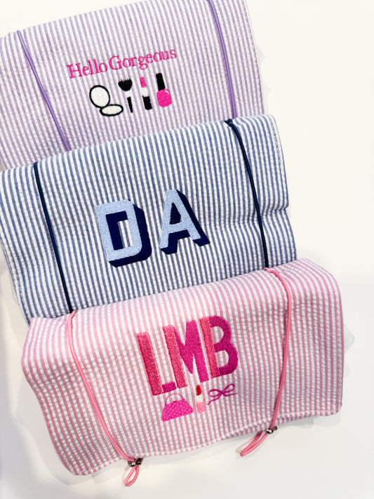 Seersucker Toiletry Roll Blank