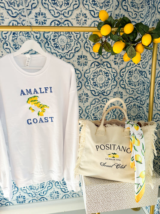 Amalfi Coast Embroidered SWEATSHIRT