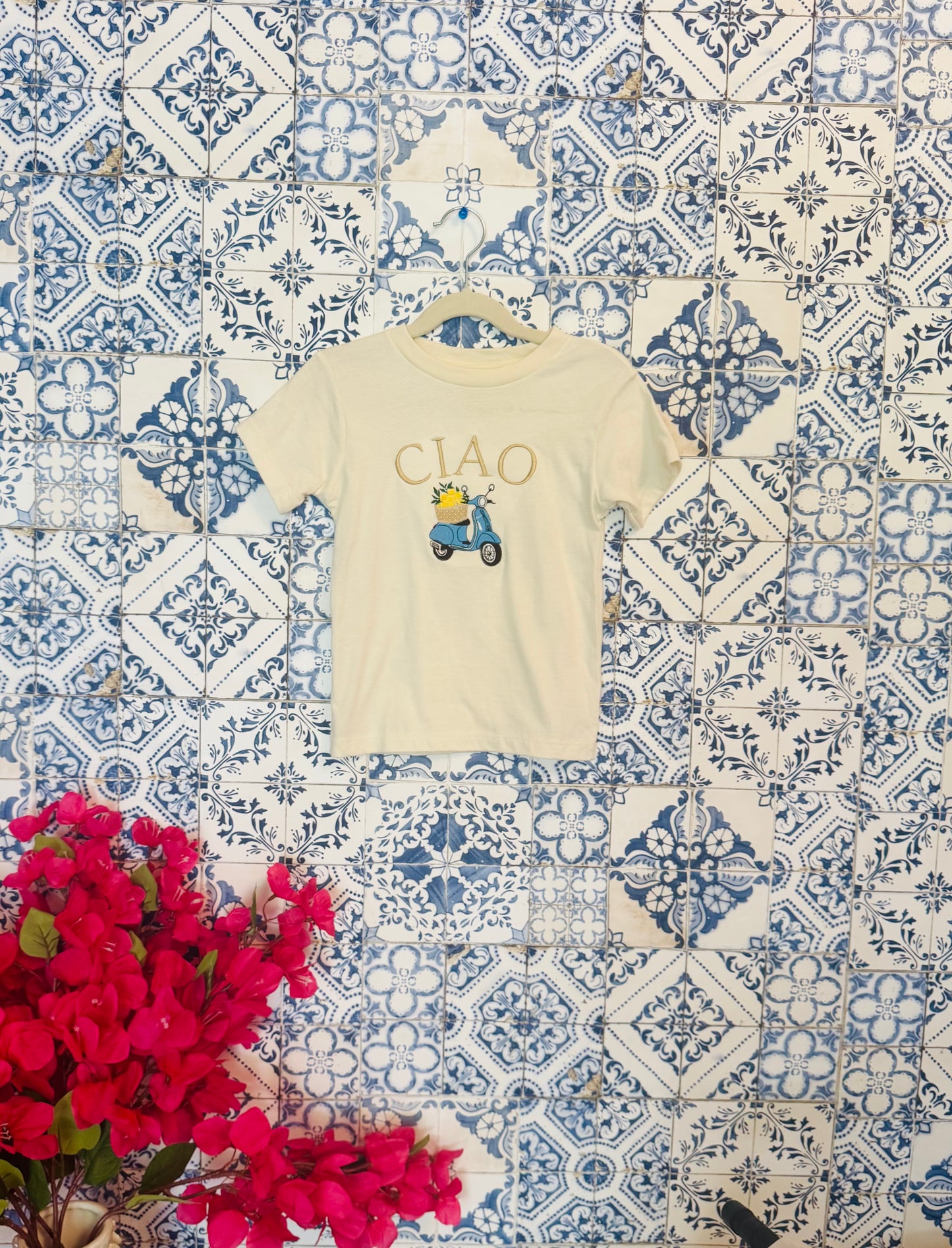 Ciao with Vespa Embroidered KIDS SWEATSHIRT/T-SHIRT