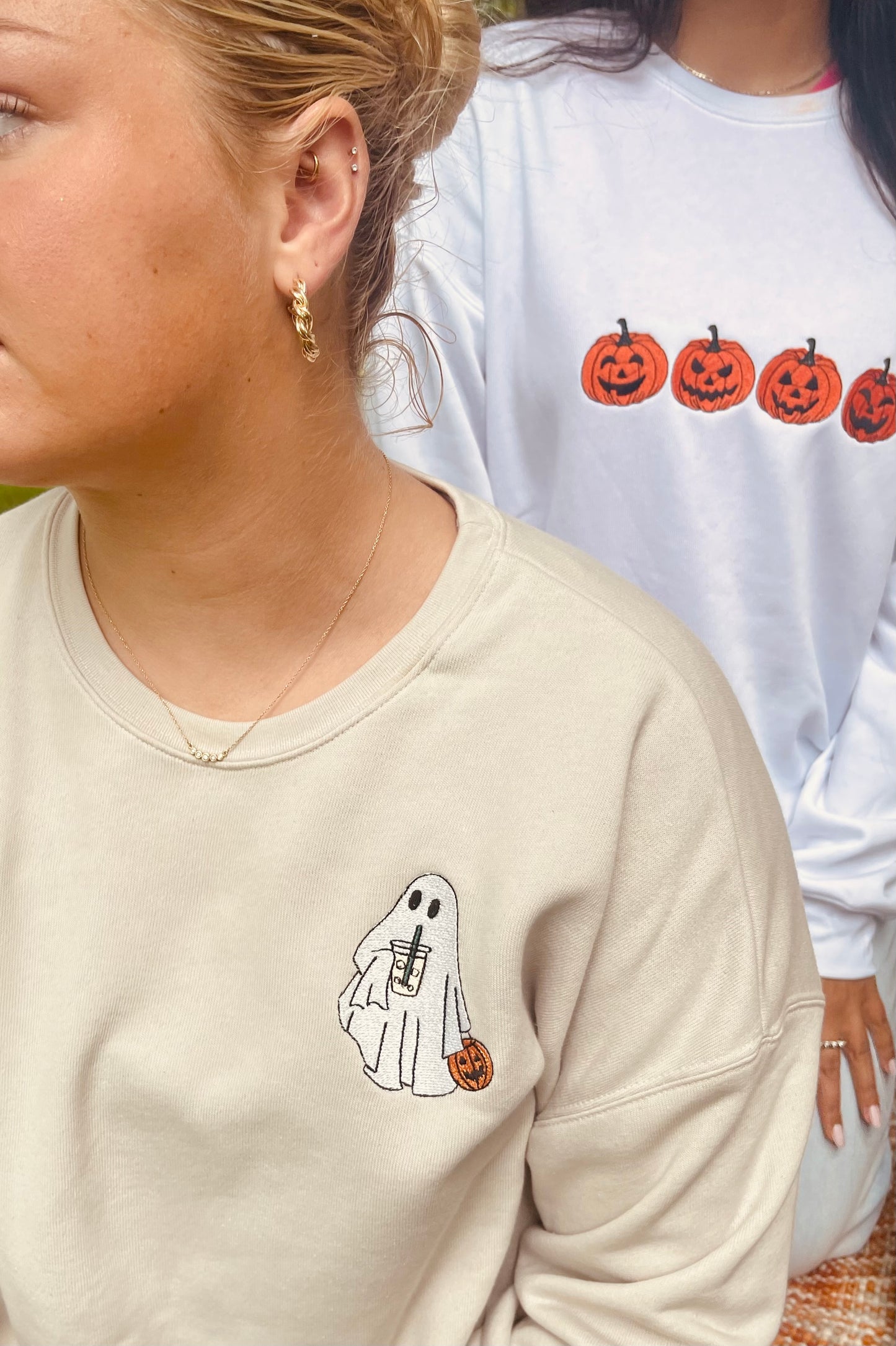 Pumpkin Iced Coffee Ghost Adult SWEATSHIRT