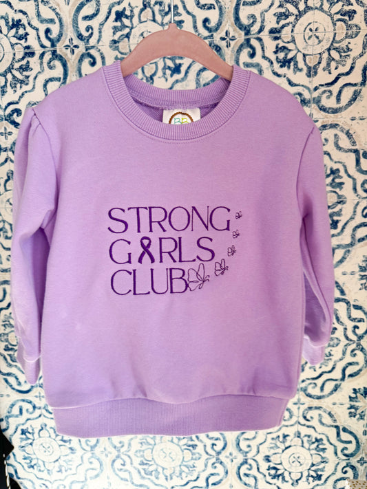 Strong Girls Club 💜 Embroidered Sweatshirt (KIDS)