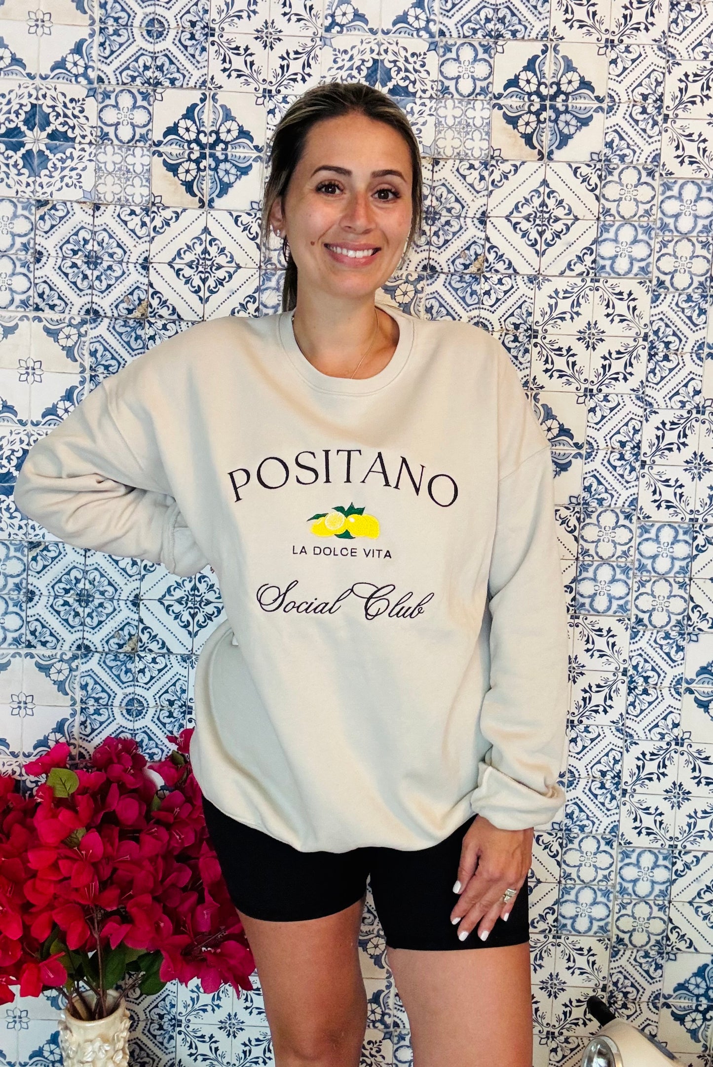 Positano Social Club Embroidered ADULT SWEATSHIRT