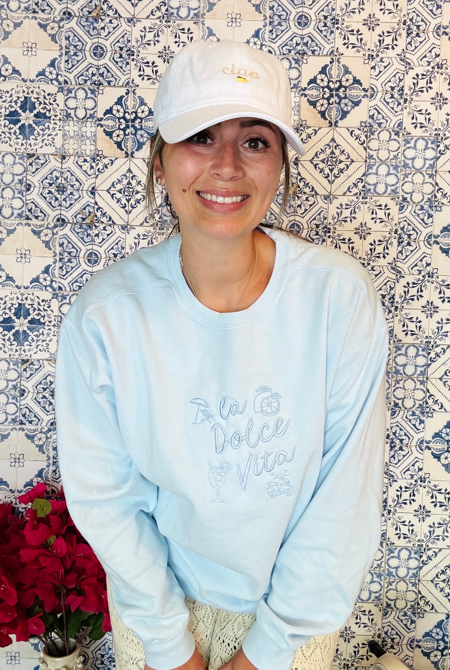 La Dolce Vita Embroidered ADULT SWEATSHIRT/T-SHIRT