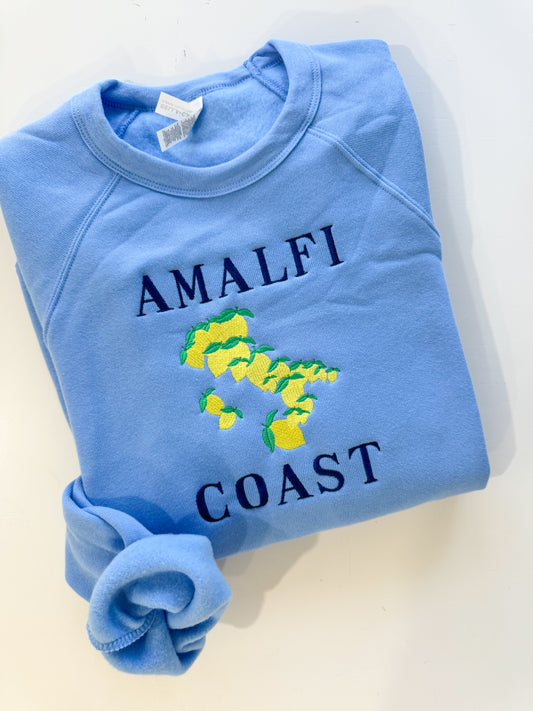 Amalfi Coast Embroidered Sweatshirt BLUE(SALE)