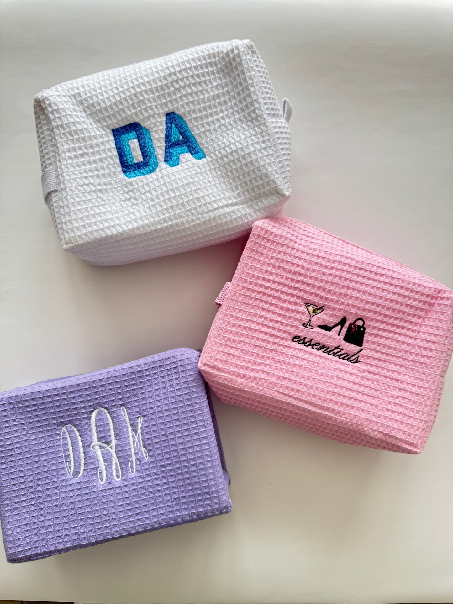 Custom Waffle Travel/Toiletry/Makeup Pouches