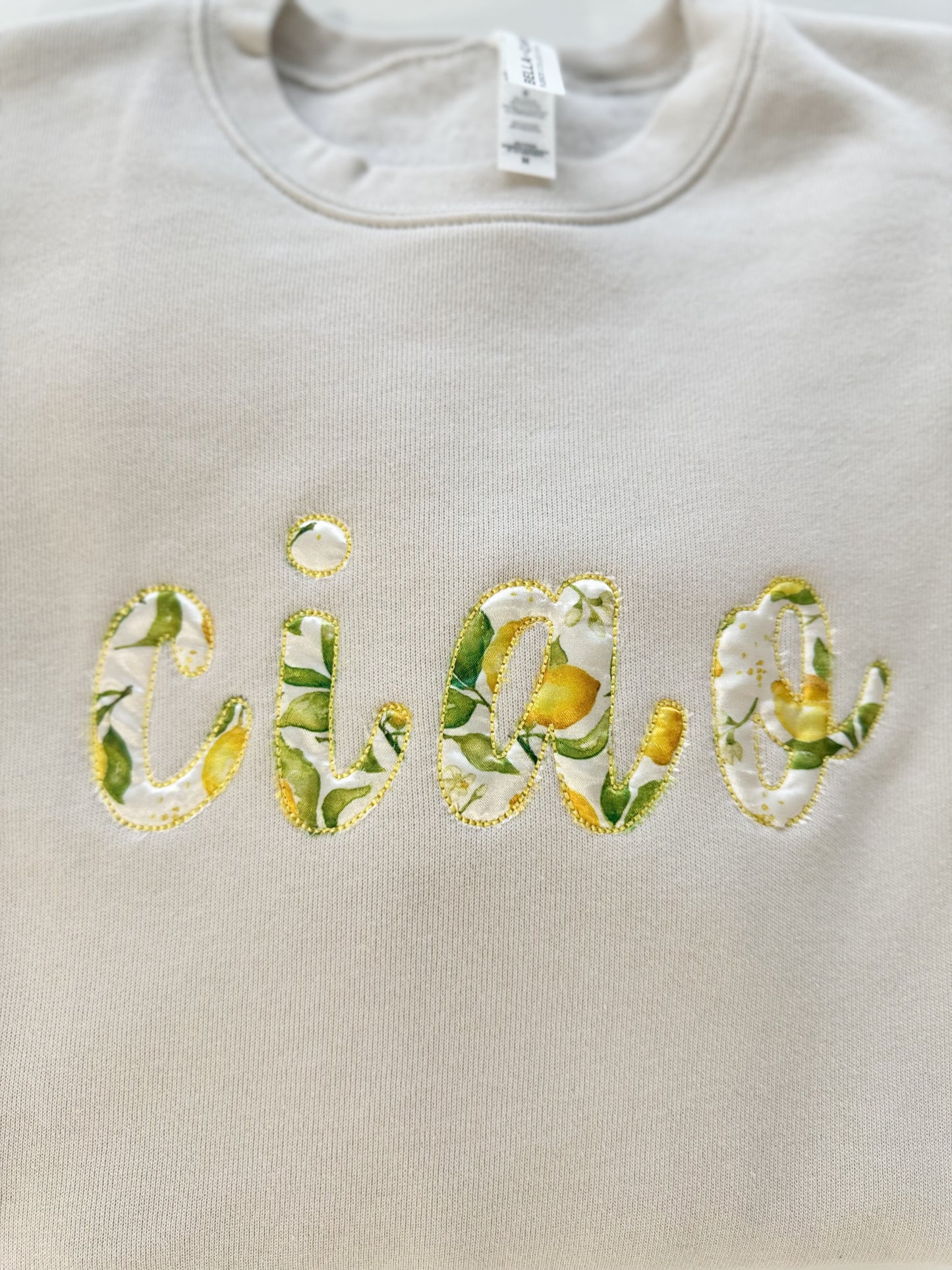 CIAO - Script Applique Embroidered SWEATSHIRT