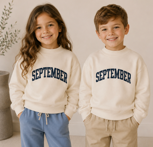 Kids September Custom Mock Neck Sweatshirt