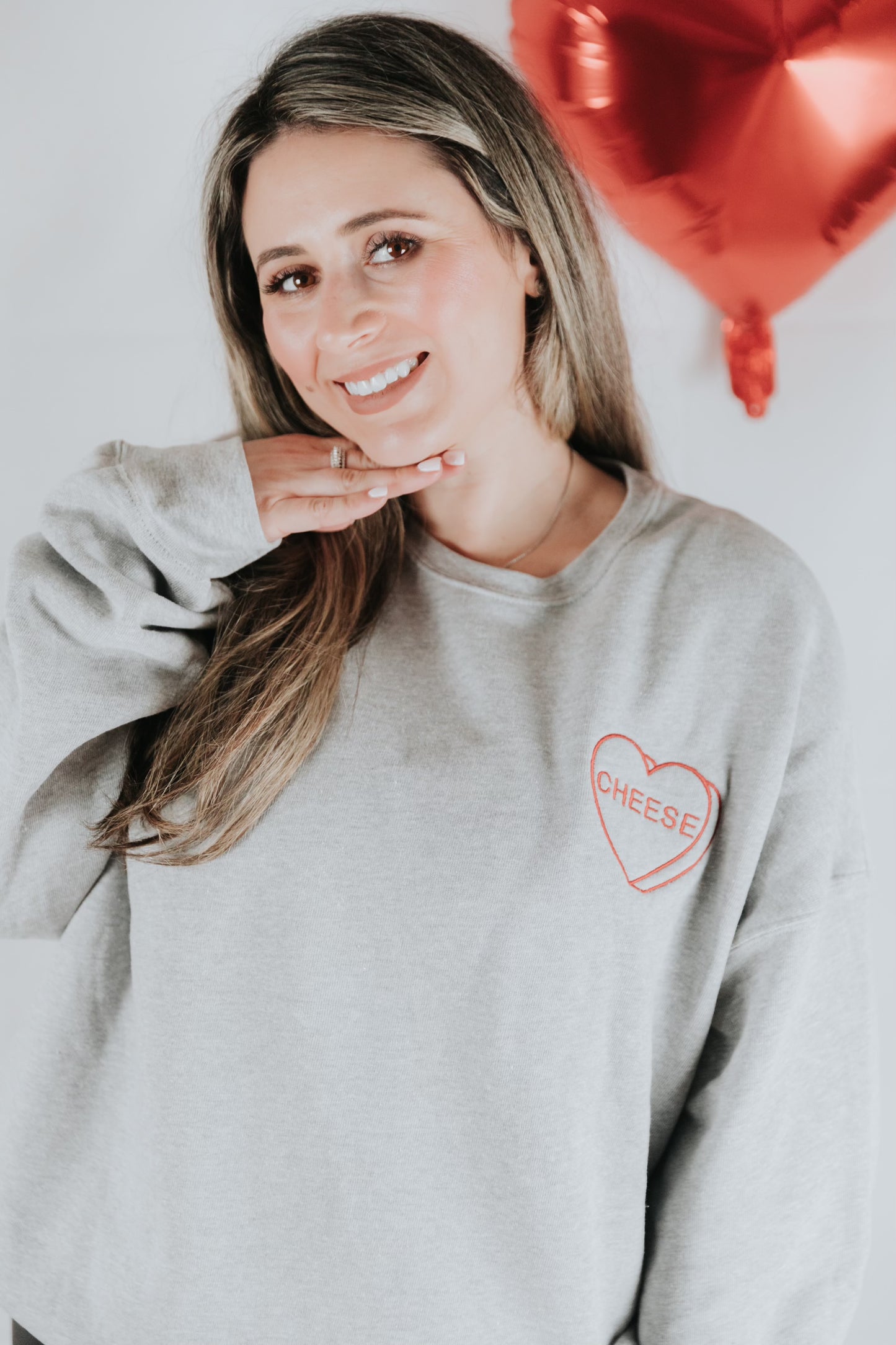Candy Heart - CHESSE- Embroidered Sweatshirt