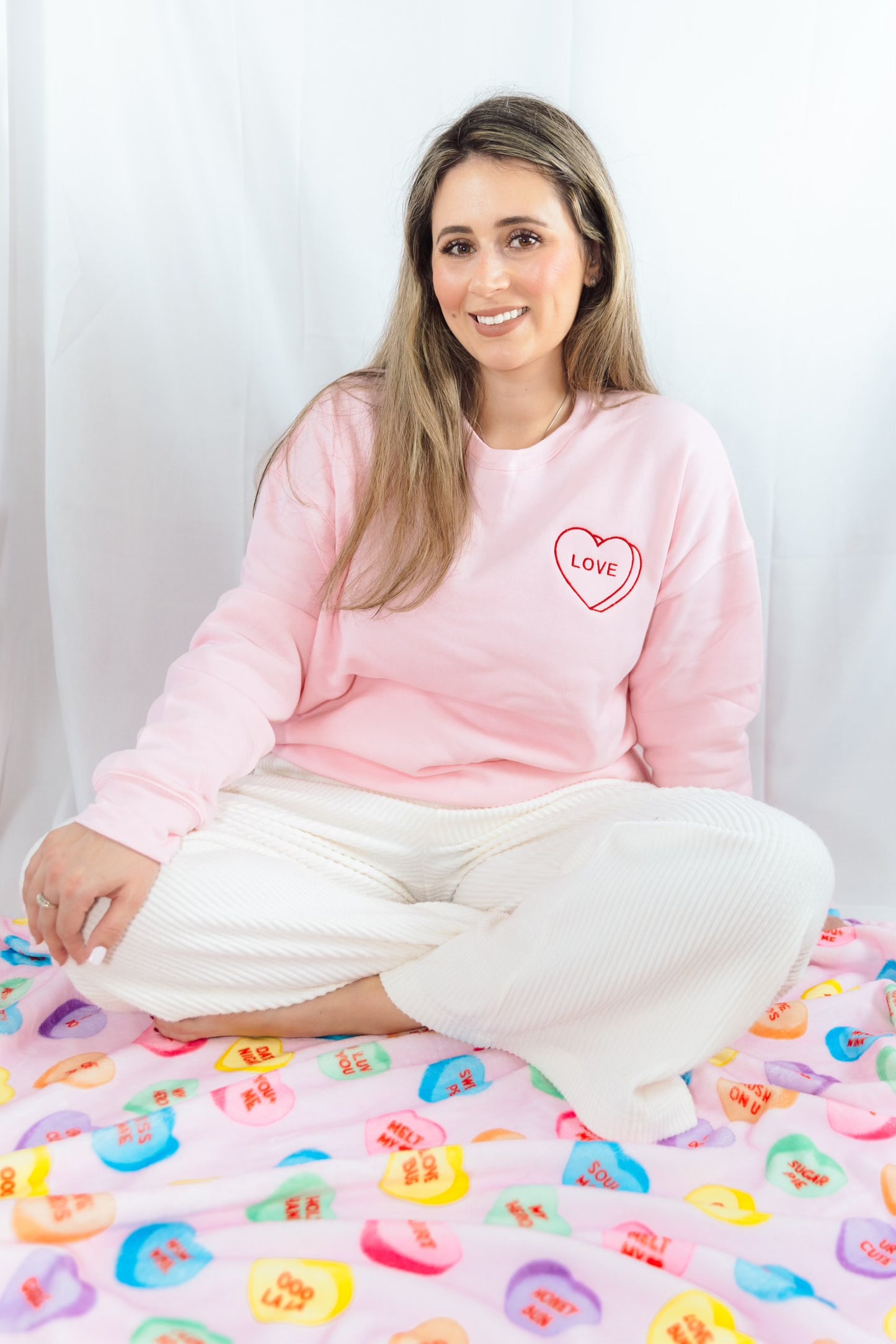 Candy Heart - LOVE - Embroidered Sweatshirt